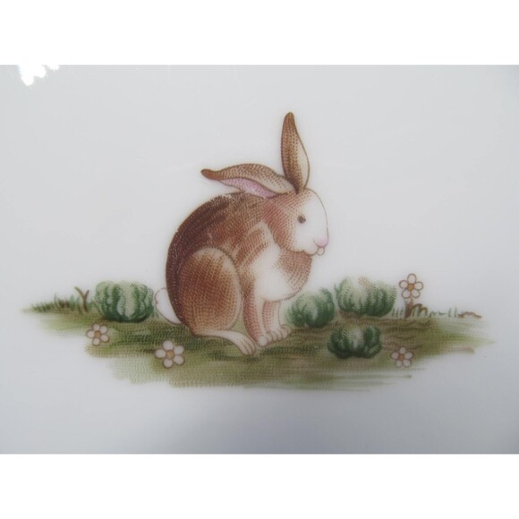 Fitz And Floyd "Basse-cour" Rabbit 7 1/2" Childs Plate 1981 Japan - Picture 2 of 6